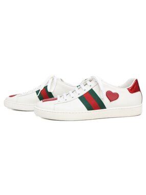 Gucci Ace Heart Sherry Line Low Top Sneakers